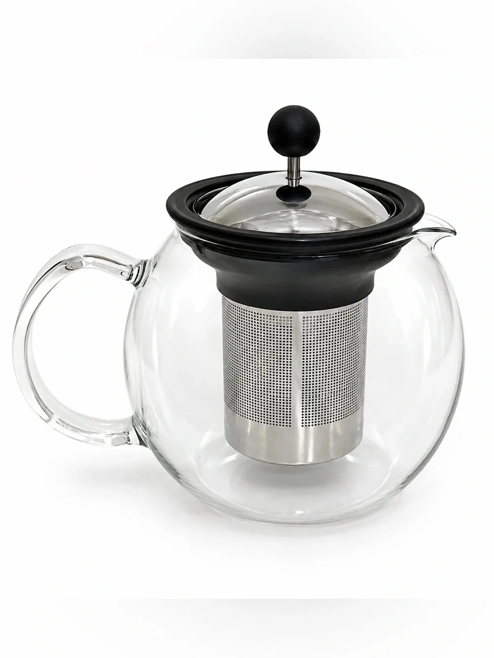 Primula Glass Teapot with Stainless Steel Infuser & Black Lid